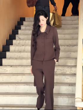 法小曼*子珍专款/红色西装外套主持人西装套装高级cp2534