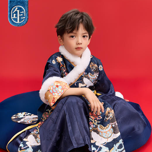 年衣童装男童汉服冬季新款儿童中式古风改良汉服锦绣前程男童汉服 商品图1