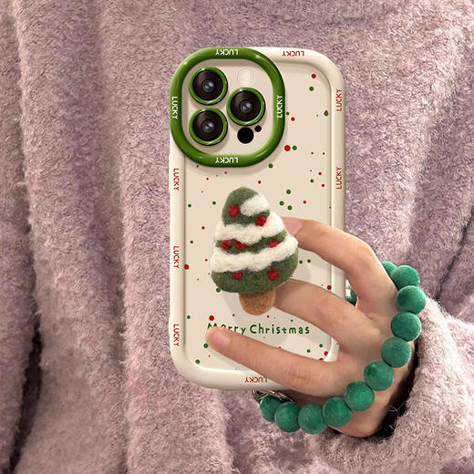 新品【圣诞树支架&手链&手机壳】适用苹果16pro手机壳 15精孔防摔14软硅胶 13全包防滑防摔手机壳 商品图1