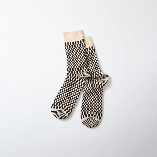 ROTOTO CHECKERBOARD PATTERN 日本奈良制格子纹复古针织袜子 商品图4