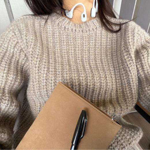 ROMI STUDIO“100%羊毛”老钱纹理提花粗针套头毛衣毛衫 RWCWSG6951 商品图0