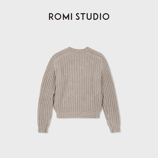 ROMI STUDIO“100%羊毛”老钱纹理提花粗针套头毛衣毛衫 RWCWSG6951 商品图2