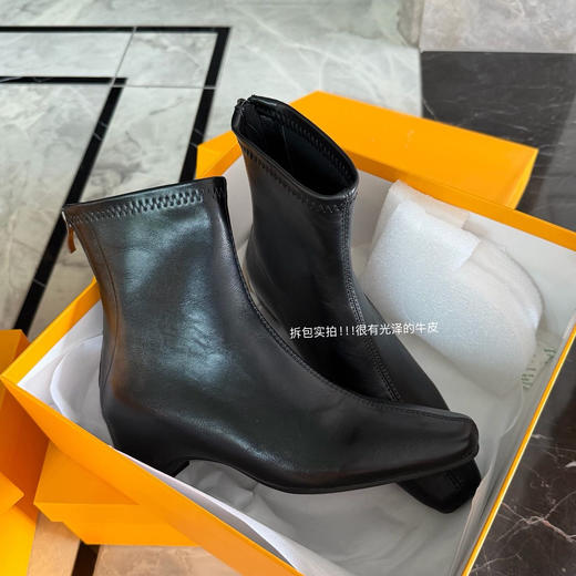 特定新款超有女人味纯皮羊猄皮加绒猫跟短靴 商品图4