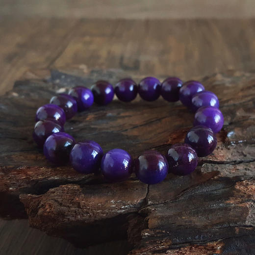 【天然正品】舒俱来天然收藏级皇家帝王紫老料圆珠约10.8MM舒俱来手串10.8MM（皆取最大值）女士281125NJM04 商品图5