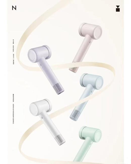 高速吹风机酷鲨护发吹风机大风量11W转高速无刷电机6亿高浓负离子低噪音电吹风多巴胺色系HD20白色 商品图2