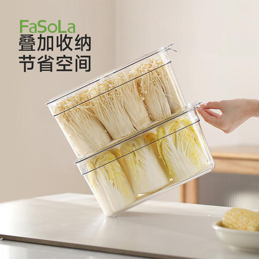 FaSoLa冰箱收纳盒食品级保鲜盒蔬菜鸡蛋食物整理透明密封带盖储藏 商品图7