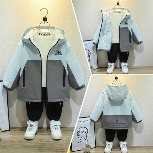 女童外套春秋款洋气儿童冲锋衣新款帅气宝宝秋冬连帽加绒加厚夹克 商品图3