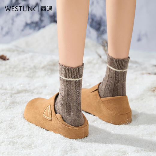 西遇小土豆勃肯鞋女新款冬季两穿内增高厚底女鞋加绒外穿棉鞋V2257288 商品图3