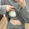 秋冬带胸垫磨毛加厚睡衣套装 可外穿宽松圆领套头显瘦女士家居服 商品缩略图3
