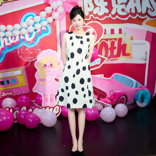 法小曼*子珍专款/波点无袖连衣裙气质显瘦 商品图0