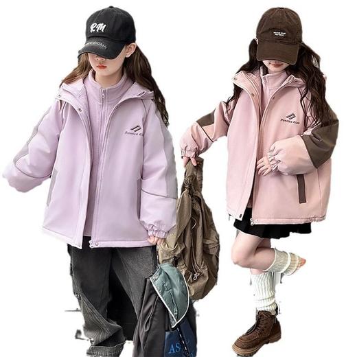女童冲锋衣秋冬2025新款秋季三合一防风可拆卸运动登山服大童外套 商品图4