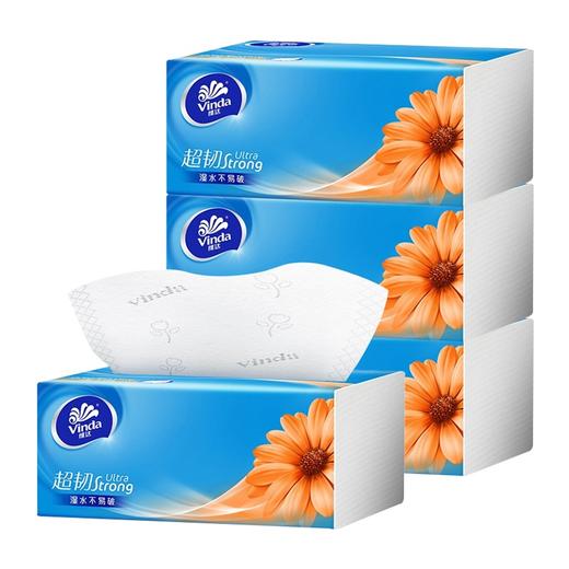 维达抽纸4包/提超韧3层100抽抽取式纸巾面巾纸提装V2888(QF) 商品图0