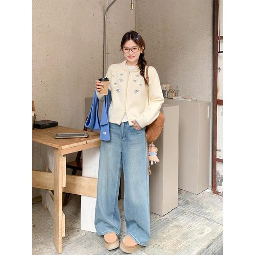 <曾小咸推荐> 韩系翻领拉链毛衣开衫女秋冬新款小个子慵懒针织外套上衣 商品图4