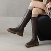 【预售5天】质感高级粗跟圆头中跟长靴子不过膝高筒大气时装靴ZY2846 商品缩略图0