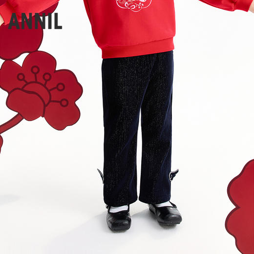 【实体店同款】女童全腰针织长裤春季新款安奈儿童装XG616003 商品图0
