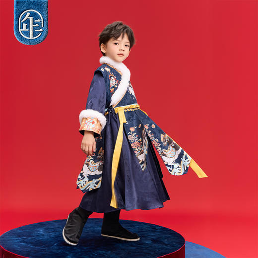 年衣童装男童汉服冬季新款儿童中式古风改良汉服锦绣前程男童汉服 商品图3