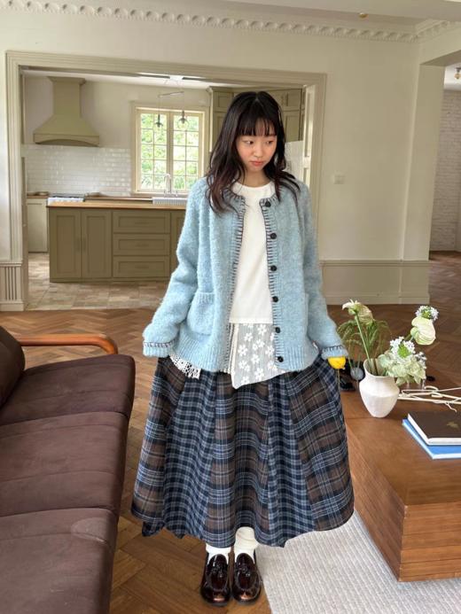 nothe Case布然/NC253207/「栗岛木屋」不规则拼接格纹半裙 商品图1