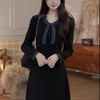 鹿向南「偶遇西雅图」法式复古浪漫女秋冬气质显瘦撞色拼接连衣裙 商品缩略图2