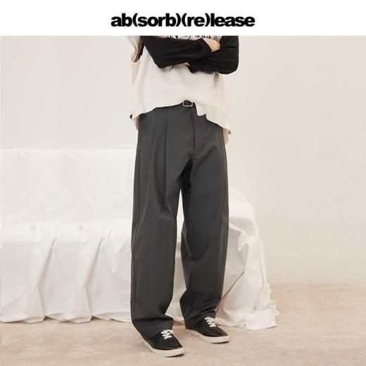 absorbrelease ab白噪灰色西装裤男宽松直筒西裤男士裤子休闲裤 商品图3