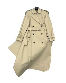 女款双排扣长款风衣外套zh010