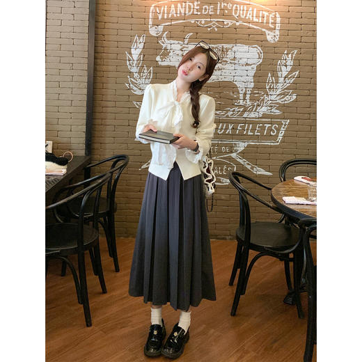 <曾小咸推荐> 韩系蝴蝶结毛衣女秋冬季新款小个子设计感针织衫开衫上衣 商品图2