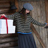 三彩2025冬季新款撞色条纹针织衫宽松长袖开衫外套上衣复古M 商品缩略图3