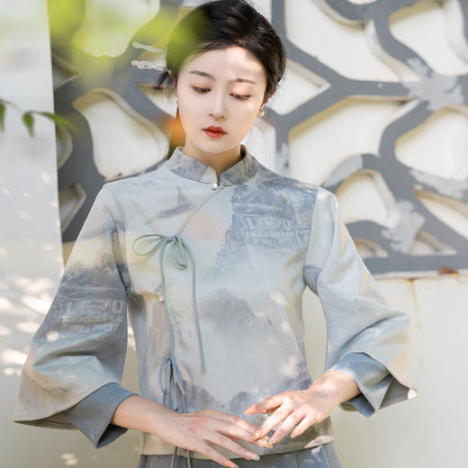 中式复古唐装汉元素改良，汉服旗袍上衣国风茶服套装TY-YYA568 商品图1