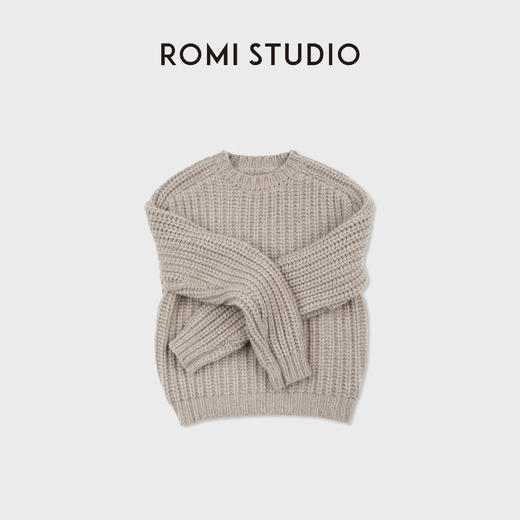 ROMI STUDIO“100%羊毛”老钱纹理提花粗针套头毛衣毛衫 RWCWSG6951 商品图3