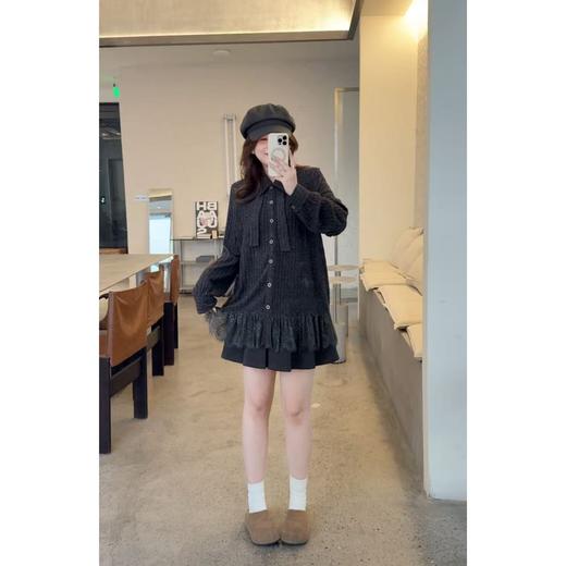 25AW上新 佳佳同款【雾都恋人】拼接精致款翻领针织打底衫长袖时尚百搭宽松 商品图2