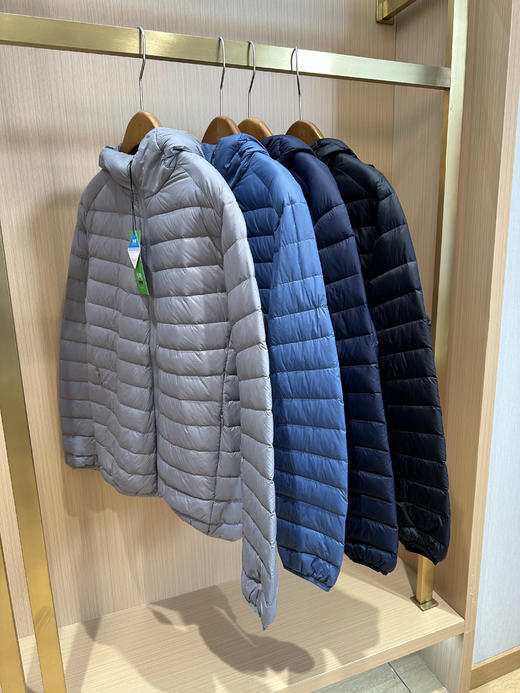 男士品牌售价1300轻薄连帽排骨90白鸭绒羽绒服 商品图12