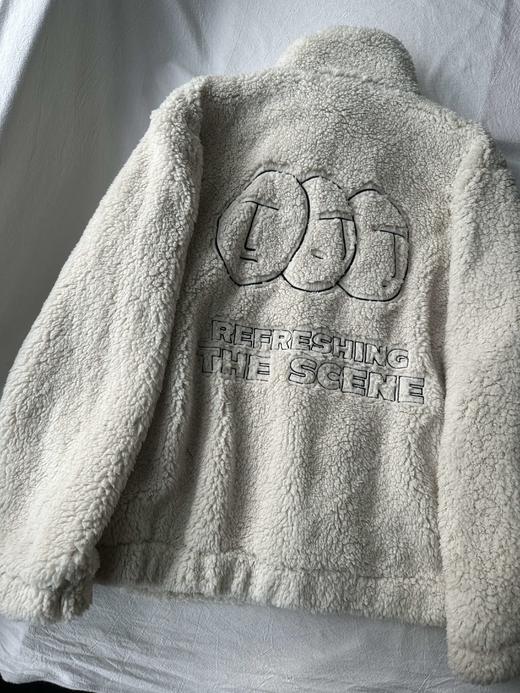 贝壳三 仿羊羔绒男士高领外套刺绣字母休闲宽松夹克C120310 商品图11