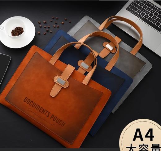 【复古❗️私人专属】商务皮质文件包 精英白领老师上班族 男女加厚防水皮质公文袋 商务办公合同票据收纳便携文件袋 商品图1