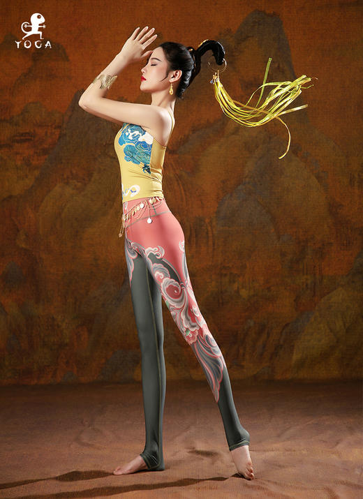 【现货秒发】壁虎瑜伽【入画+飞天】限量款印花瑜伽两件套 【可拆卸胸垫】（标准码） 商品图10