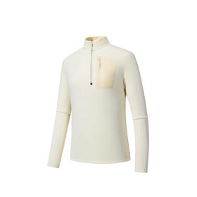 安踏冠军户外徒步系列密暖绒长袖T女士冬季半拉链长T恤162610407