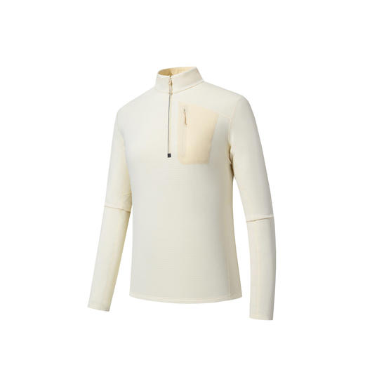 安踏冠军户外徒步系列密暖绒长袖T女士冬季半拉链长T恤162610407 商品图0