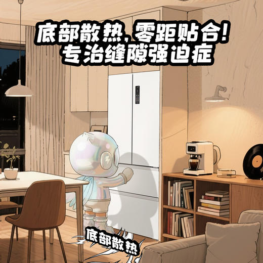 【新品上市】TCL冷布丁409升法式多门四开门超窄超薄小户型零嵌全自动制冰慢融冰电冰箱 R409T7-DQB 商品图4