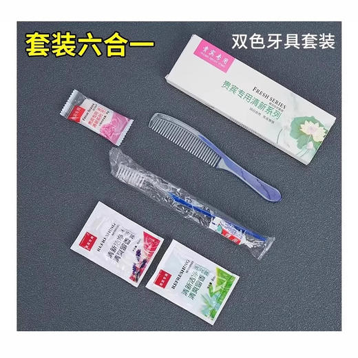 一次性洗漱用品酒店用六合一次性牙刷带牙膏软毛牙具宾馆民宿用品 商品图2