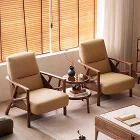 【中古风-YH-08椅】黑胡桃/真皮/客厅/卧房/休闲椅/休闲沙发