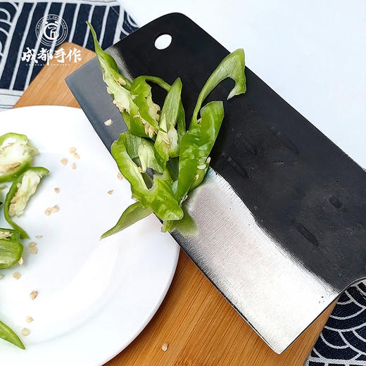 【非遗斩切两用刀】成都手作周光兴作菜刀 特种钢手工锻打家用菜刀 鸡鸭鹅专用斩骨刀 厨房切肉切菜切片刀  砍切二合一刀具【非遗技艺】 商品图6