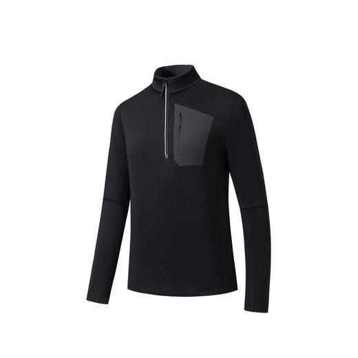 安踏冠军户外徒步系列密暖绒长袖T女士冬季半拉链长T恤162610407 商品图1