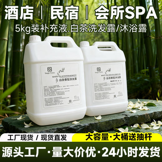 20kg白茶洗发水沐浴露大桶装补充液酒店宾馆专用洗头膏液补充装 商品图0