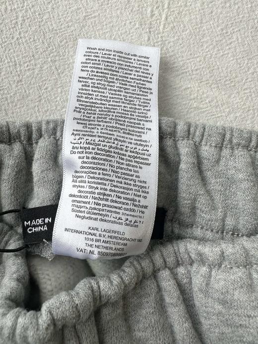 贝壳三 厚实松紧腰字母刺绣休闲裤女磨毛绒直筒棉质卫裤C120313 商品图10