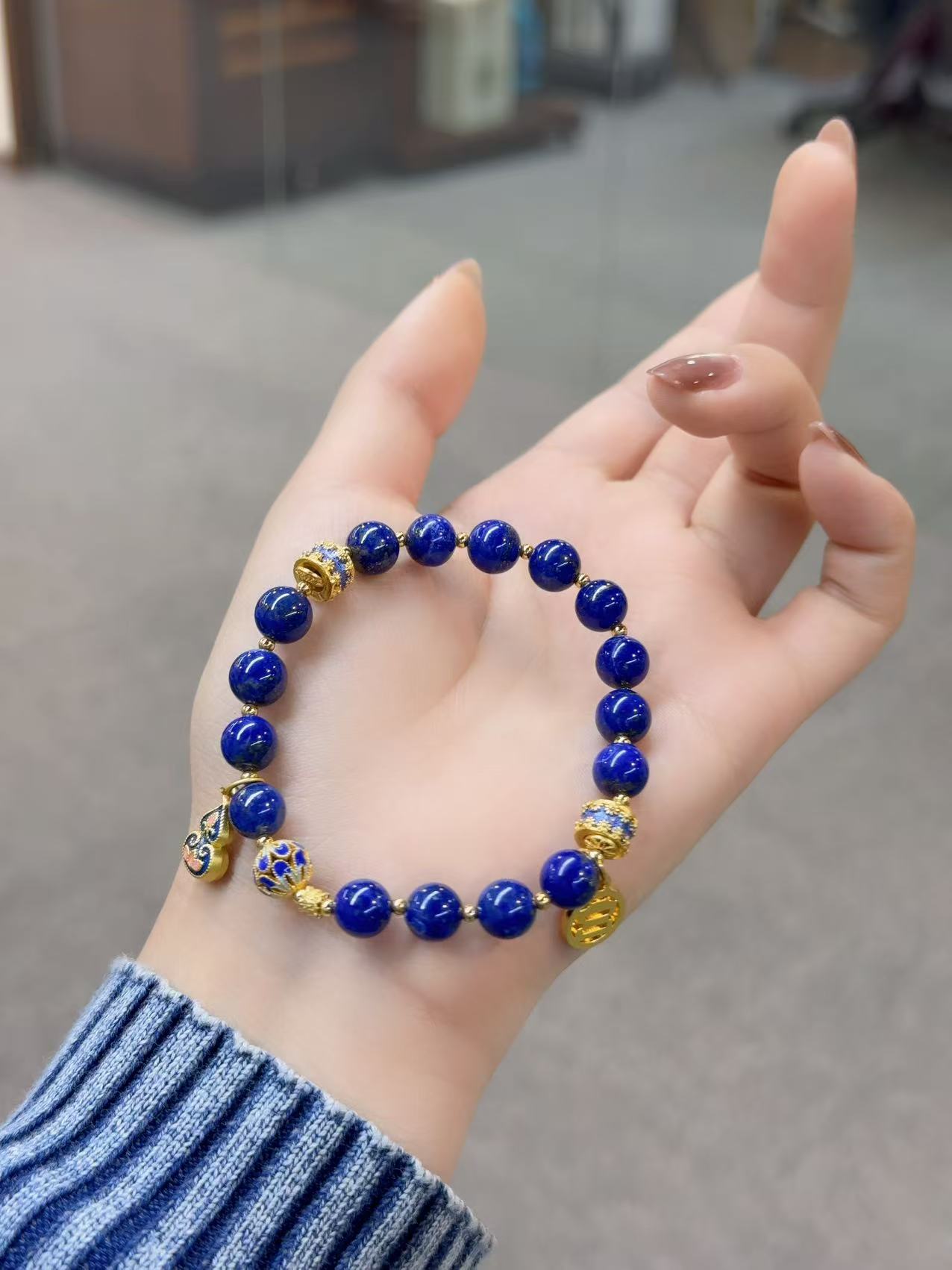 【福利秒杀】财禄兼备 天然青金石手串 吸金智慧之石 JD