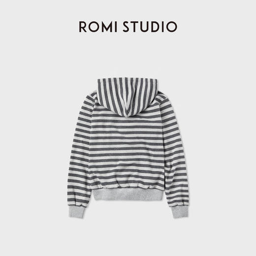 ROMI STUDIO“双线冚车”棉质密织复古撞色条纹连帽卫衣 RWCAS66650 商品图2