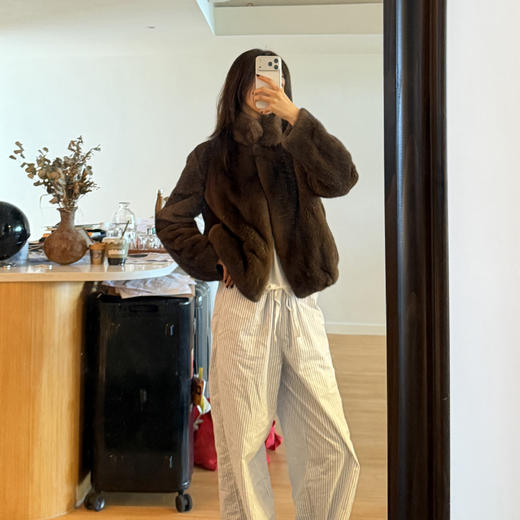 ROMI STUDIO丹麦马哈根尼原色水貂放刀工艺轻奢皮草 RWCWWG7075 商品图1