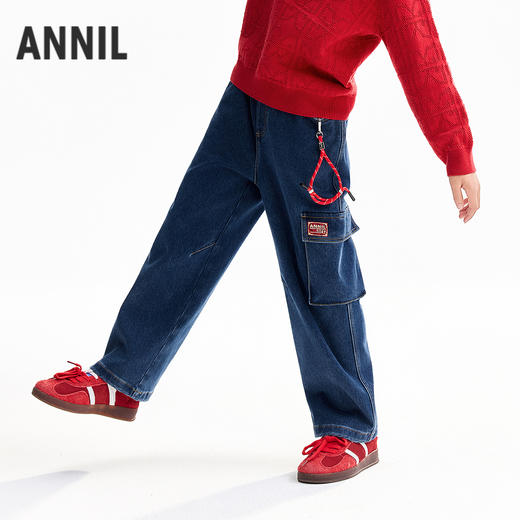 【实体店同款】男童全腰梭织牛仔单裤春季新款安奈儿童装AB616013 商品图1