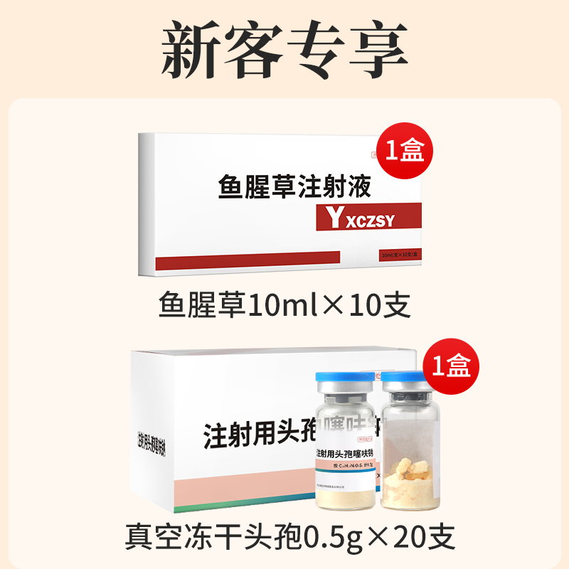 【新客专享】29.9=0.5gx20支 真空冻干头孢+鱼腥草注射液