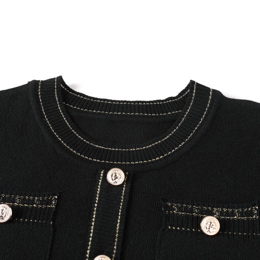 奢姿大码女装2025冬季时尚明线装饰圆领连衣裙胖妹妹气质复古长裙9854870588 商品图2