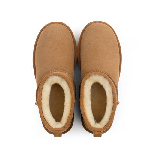 起程柔享系列女士厚底mini款皮毛一体雪地靴SW5W679YW 商品图9