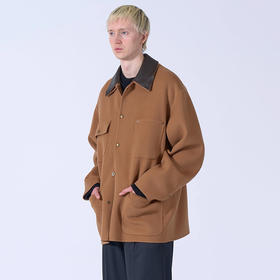 YOKE River Melton Coverall Jacket 皮领羊绒羊毛混纺大衣外套